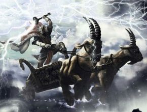 Thor's Chariot and the Goats Tanngrisnir and Tanngnjóstr